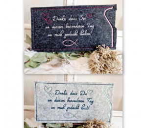 Stickdatei - ITH Schokohülle "Danke, dass Du an diesem besonderen Tag an mich gedacht hast" christlich